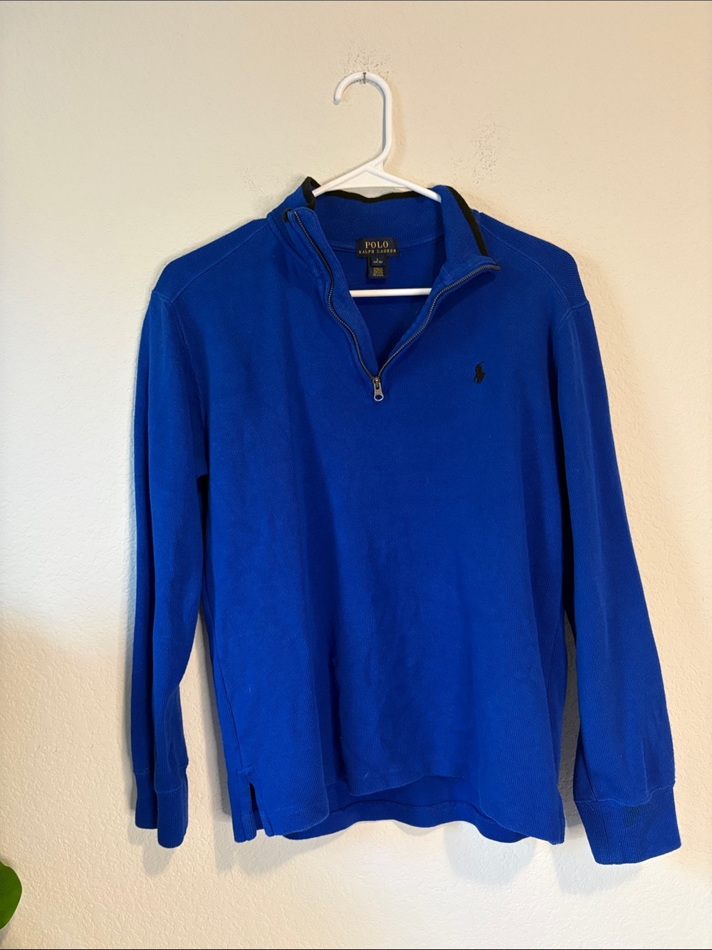 Polo by Ralph Lauren Men's Royal Blue Half-Zip Pullover large 14/16